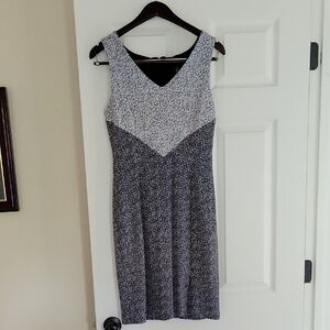 White House Black Market Black and White Midi Dress